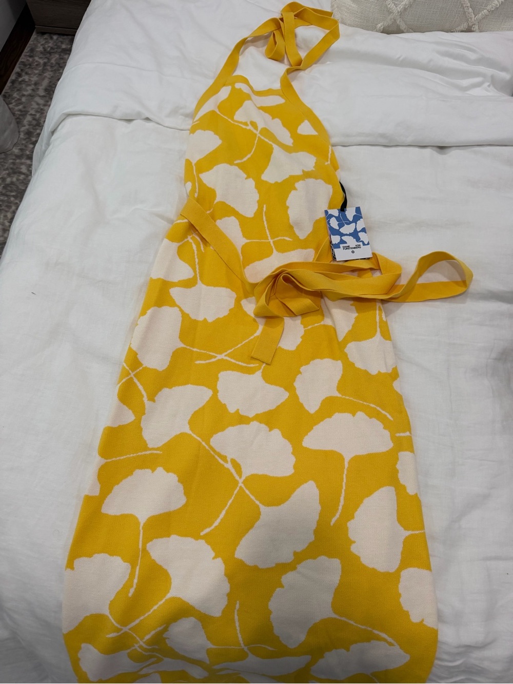 NWT DVF Target Halter Yellow Dress size M